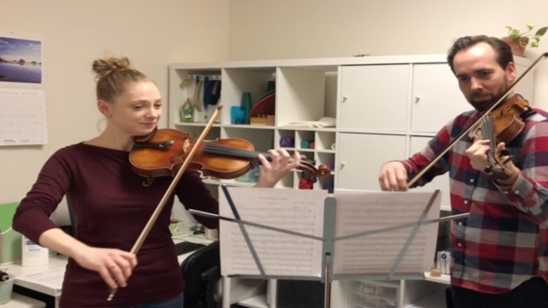 Hannah playing violin