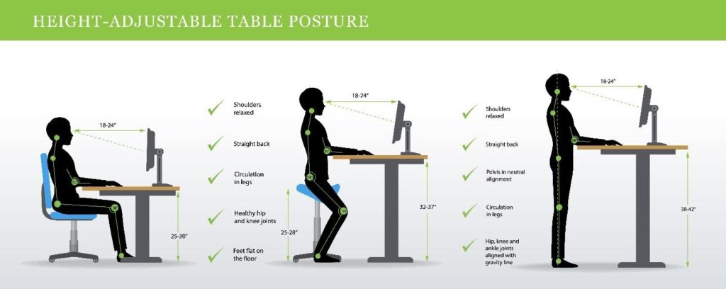 height adjustable table posture