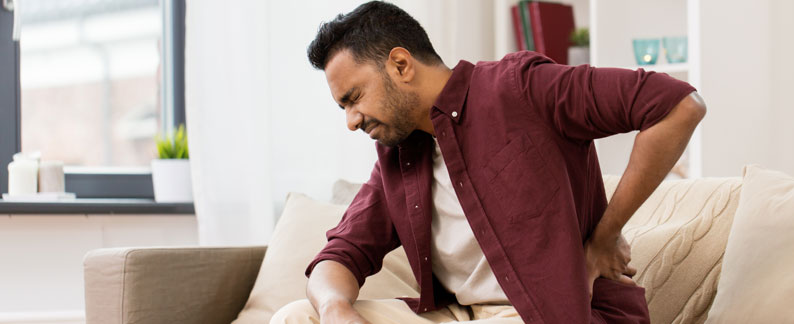 A person suffering from backpain